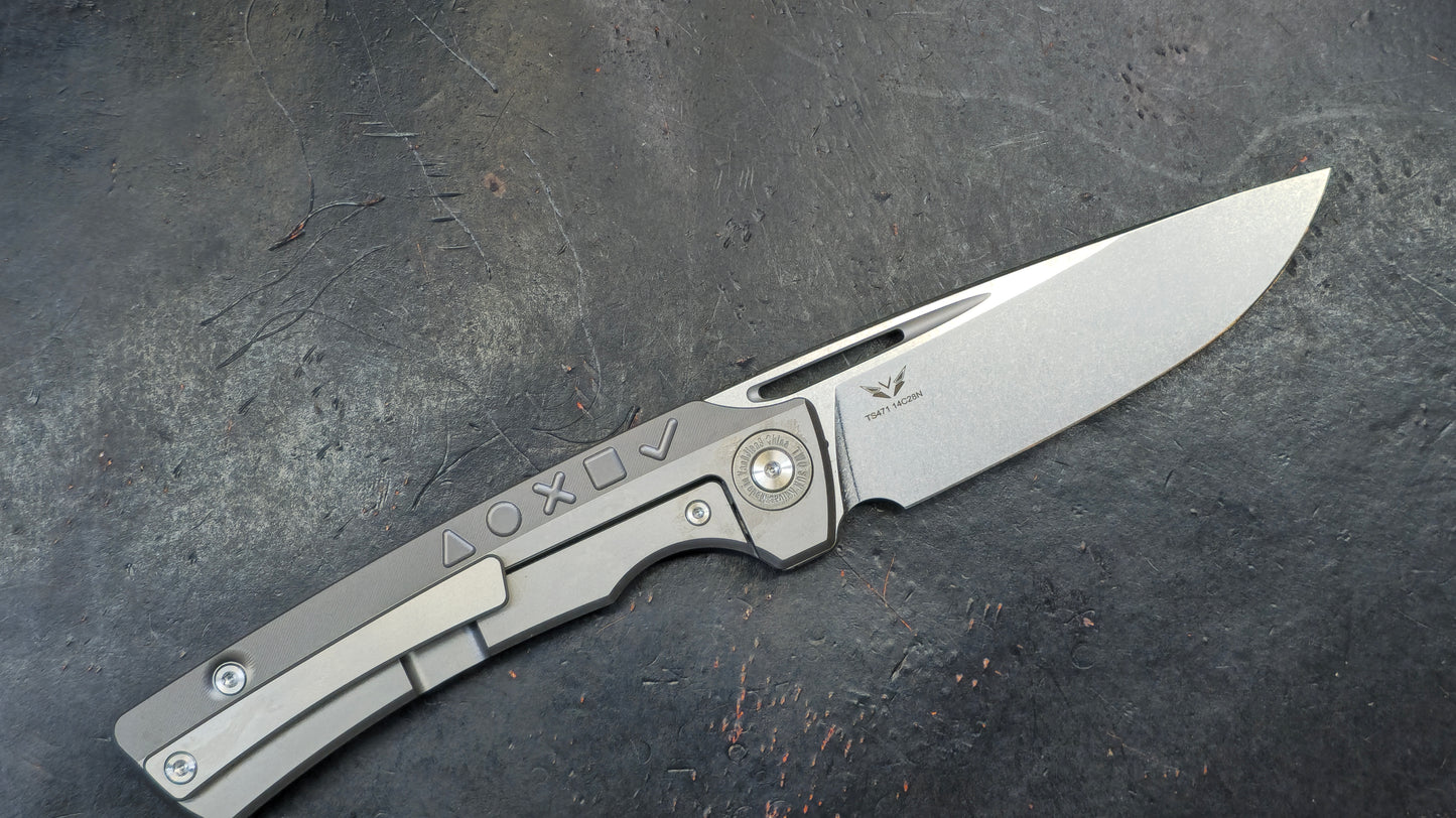 TWOSUN TS471 Titanium and G10 Handle 14C28N (NEW)