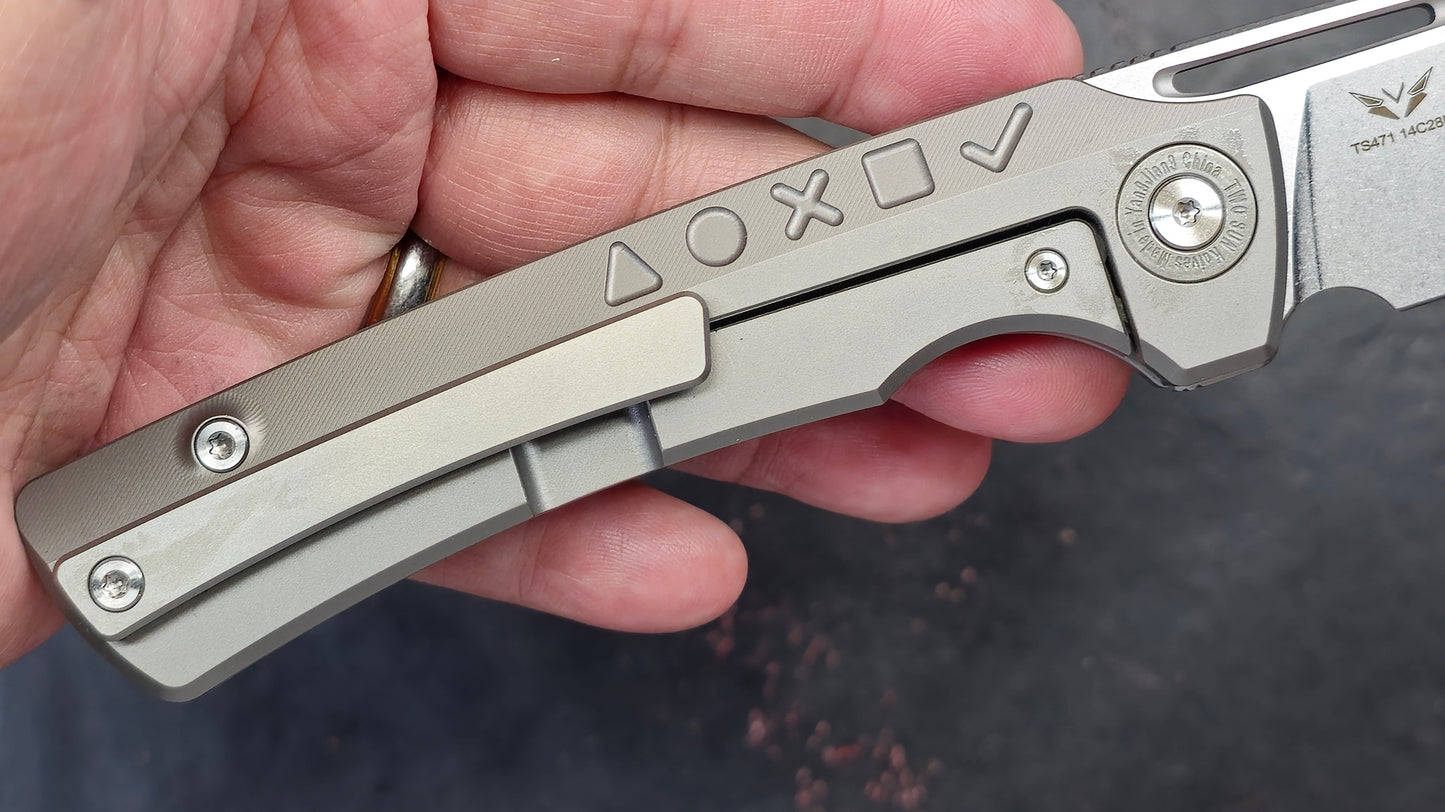 TWOSUN TS471 Titanium and G10 Handle 14C28N (NEW)
