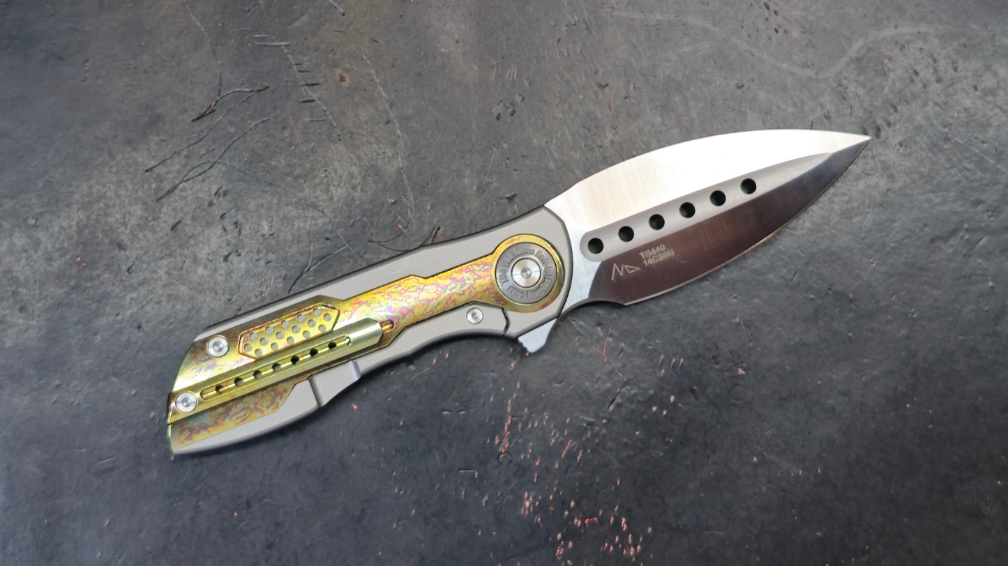 TWOSUN TS440 Gold/Color Titanium Handle 14C28N (NEW)