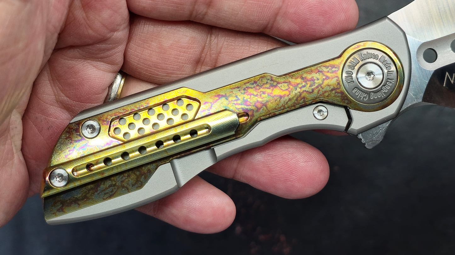 TWOSUN TS440 Gold/Color Titanium Handle 14C28N (NEW)
