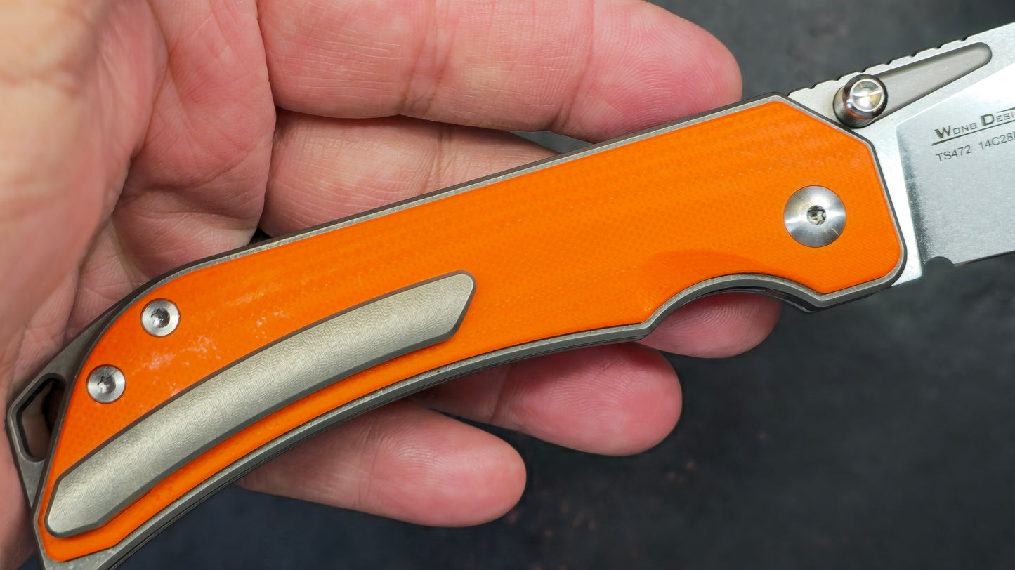 TWOSUN TS472 Titanium/G10 Handle 14C28N (NEW)