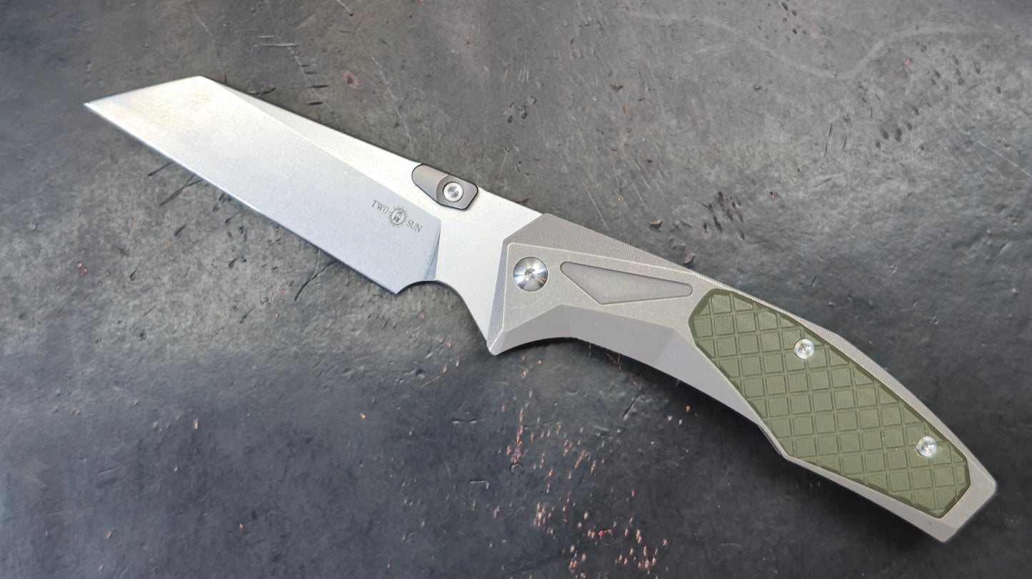 TWOSUN TS435 Titanium/G10 Handle 14C28N (NEW)