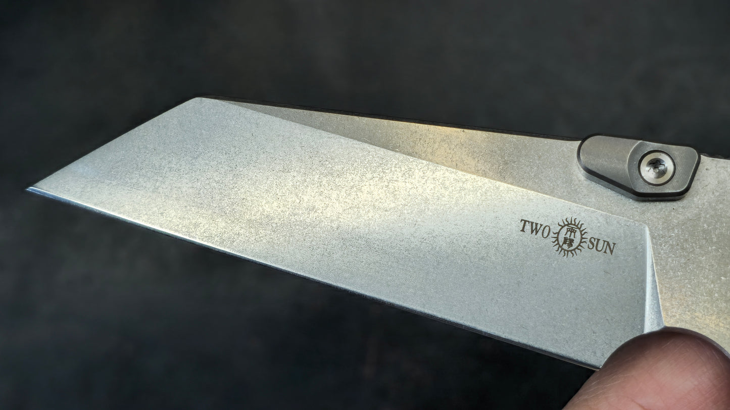TWOSUN TS435 Titanium/G10 Handle 14C28N (NEW)