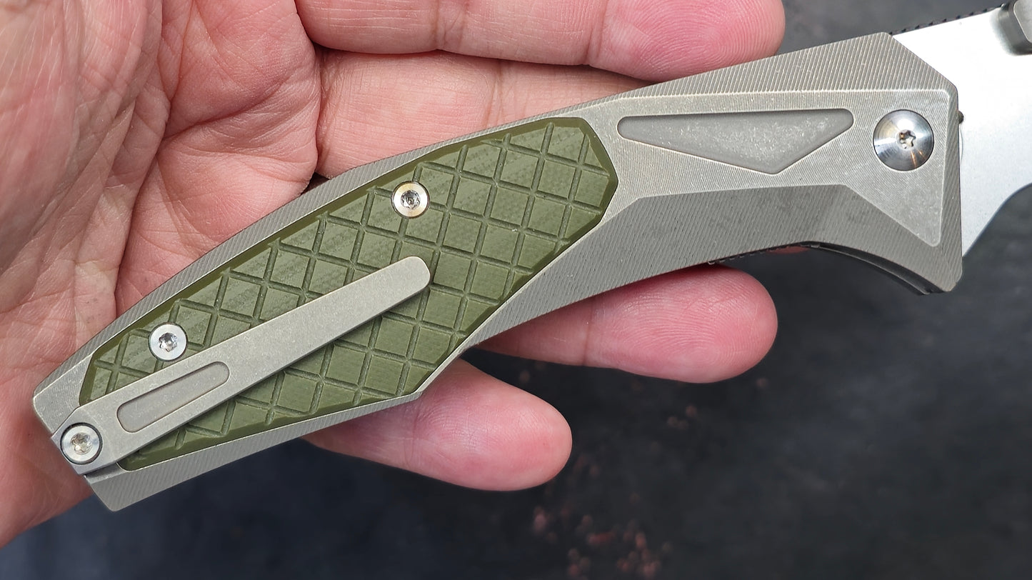TWOSUN TS435 Titanium/G10 Handle 14C28N (NEW)