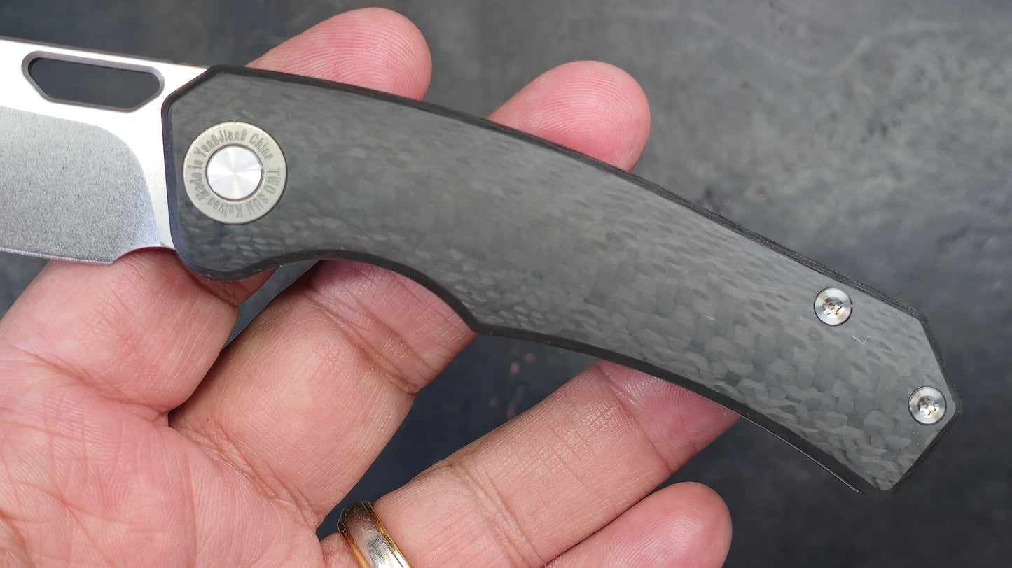 TWOSUN TS457 Carbon Fiber/Titanium Handle M390 (NEW)
