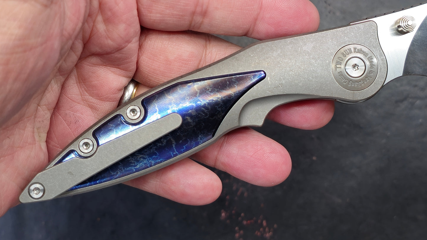 TWOSUN TS413 Titanium w/anodized insert Handle D2