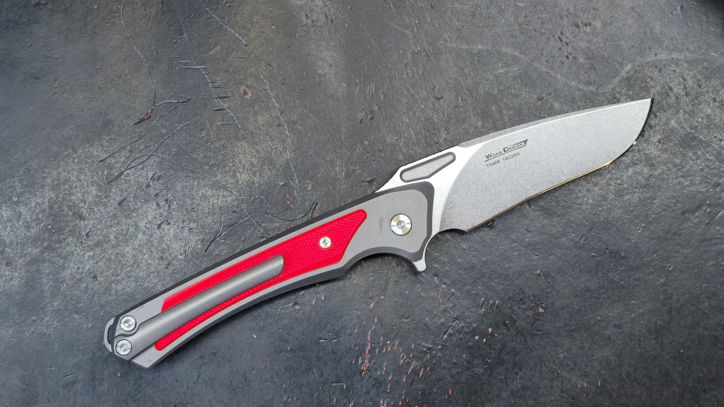 TWOSUN TS468 Titanium/G10 Handle 14C28N (NEW)