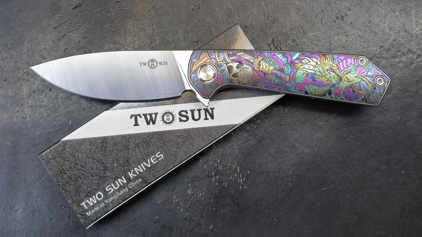 TWOSUN TS223 ENGRAVED Titanium M390 (NEW)