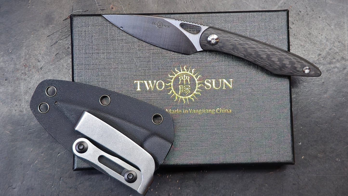TWOSUN TS580 Fixed Blade Carbon Fiber M390 (NEW)