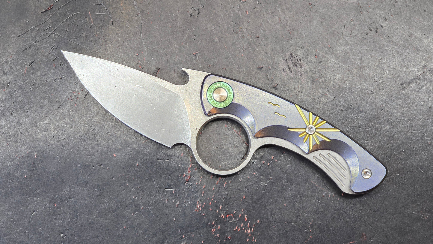 TWOSUN TS569 Fixed Blade Titanium 14C28N (NEW)