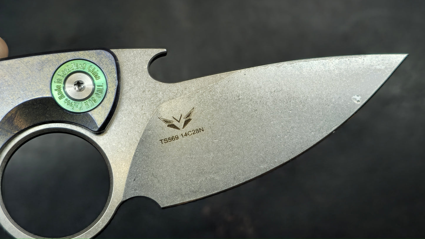 TWOSUN TS569 Fixed Blade Titanium 14C28N (NEW)