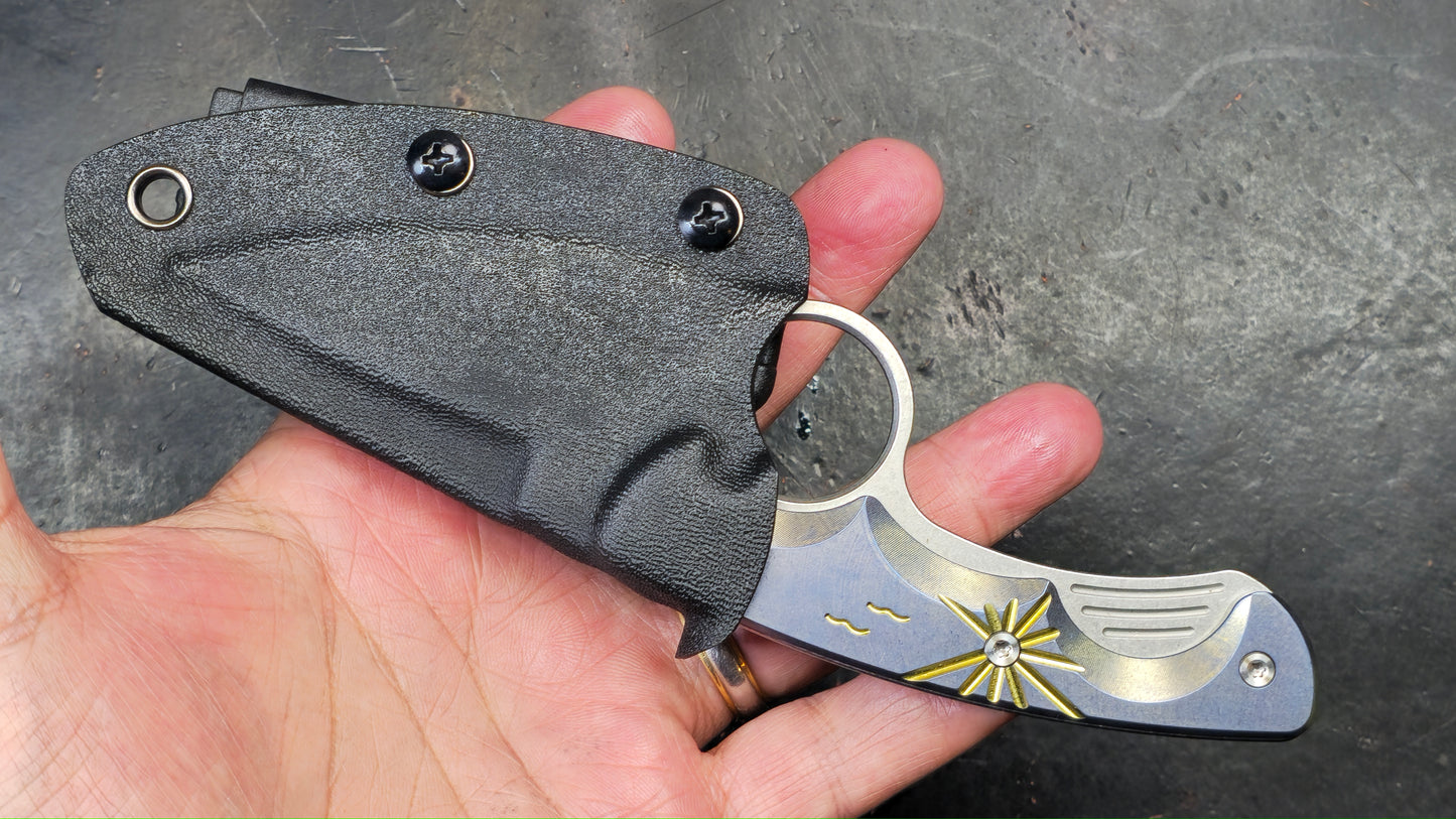 TWOSUN TS569 Fixed Blade Titanium 14C28N (NEW)