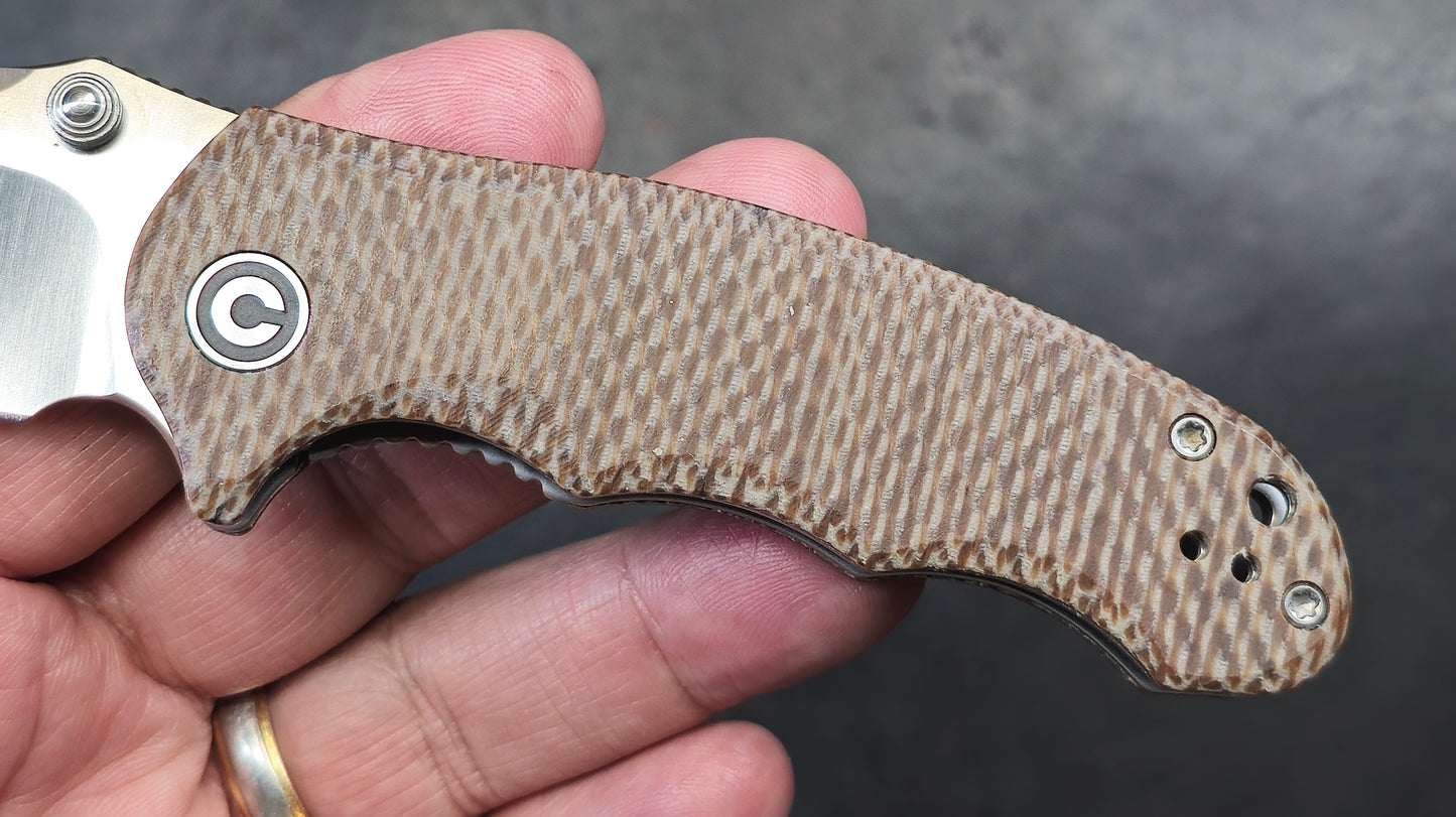 CIVIVI Hooligan Snakeskin Micarta SS liners D2 (USED)