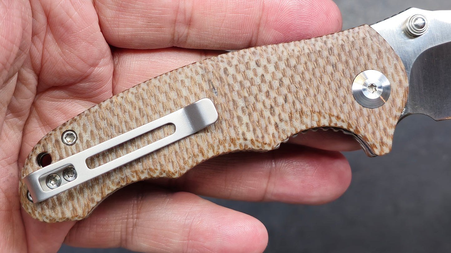 CIVIVI Hooligan Snakeskin Micarta SS liners D2 (USED)