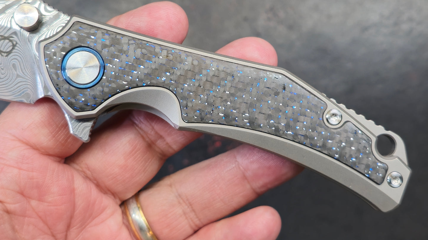 Sixleaf SL-73 Titanium Carbon Fiber RWL34-PMC27 Damascus (NEW)