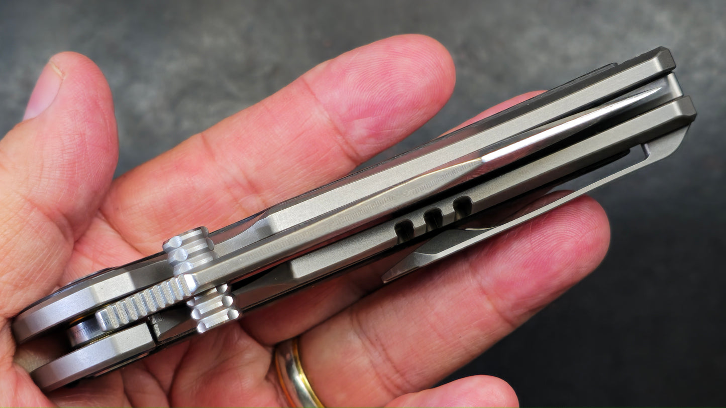 Sixleaf SL-73 Titanium Carbon Fiber RWL34-PMC27 Damascus (NEW)