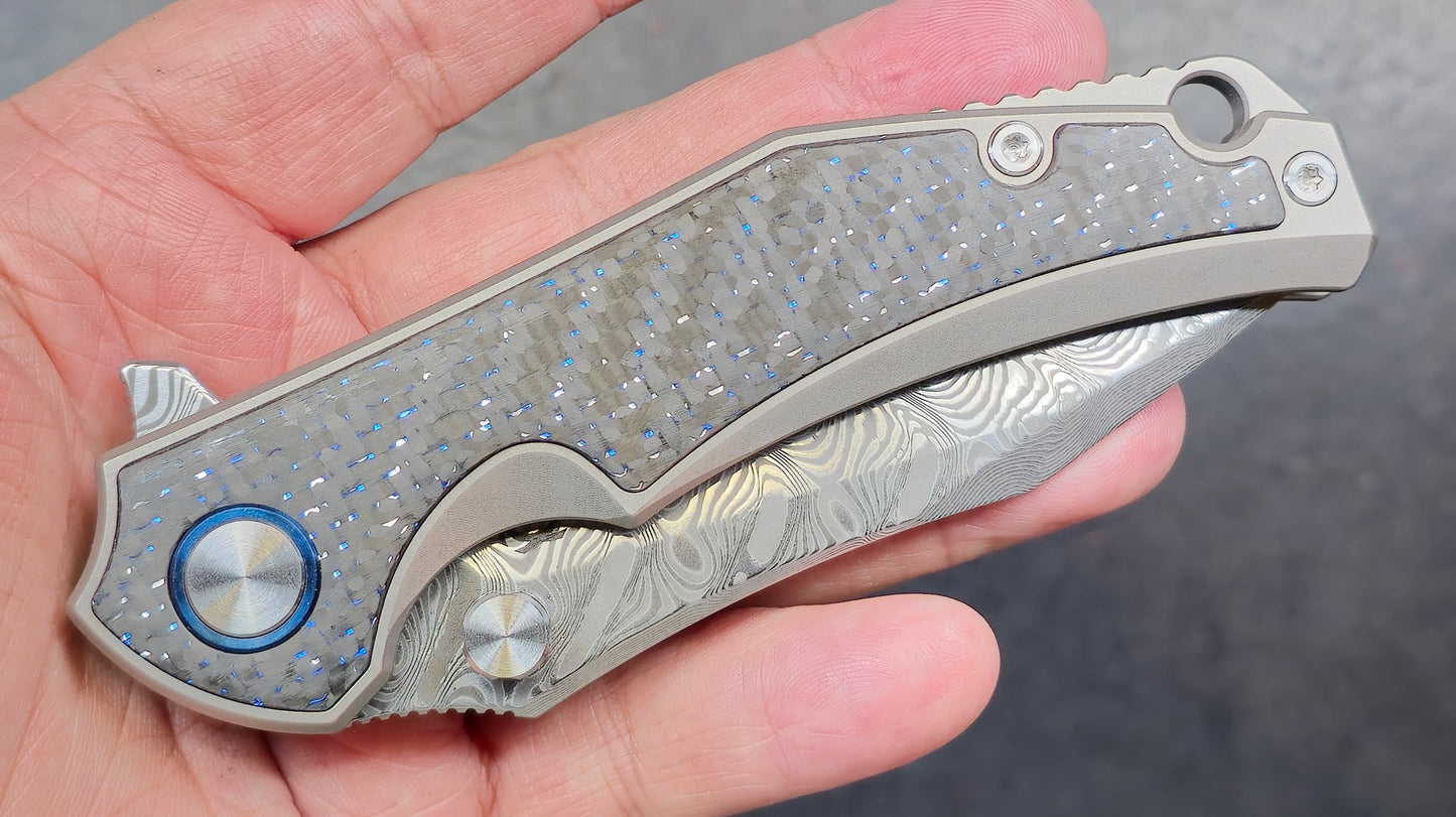 Sixleaf SL-73 Titanium Carbon Fiber RWL34-PMC27 Damascus (NEW)