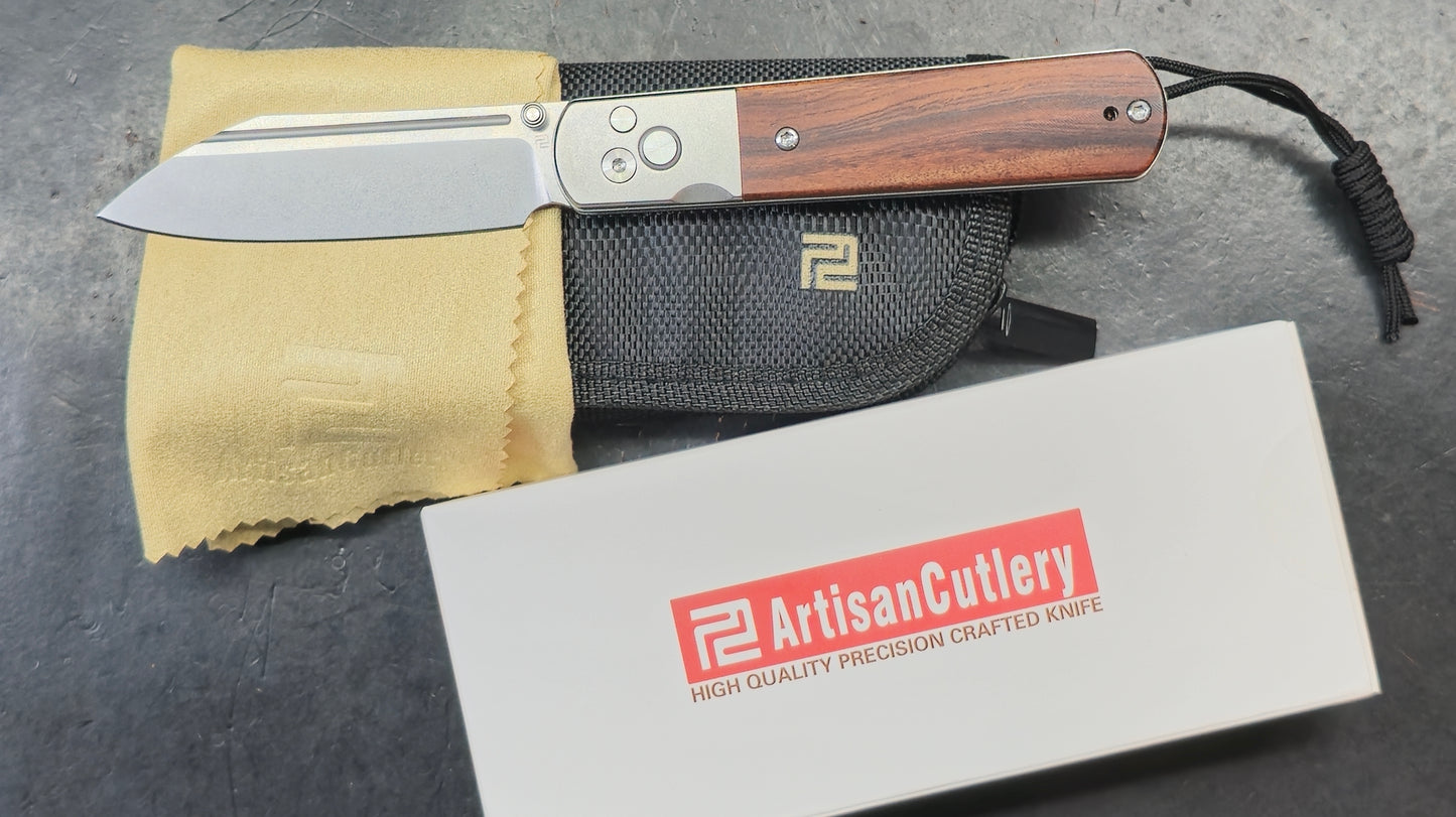 Artisan Cutlery Holm Button Lock with Safety Rosewood AR-RPM9 (NEW)