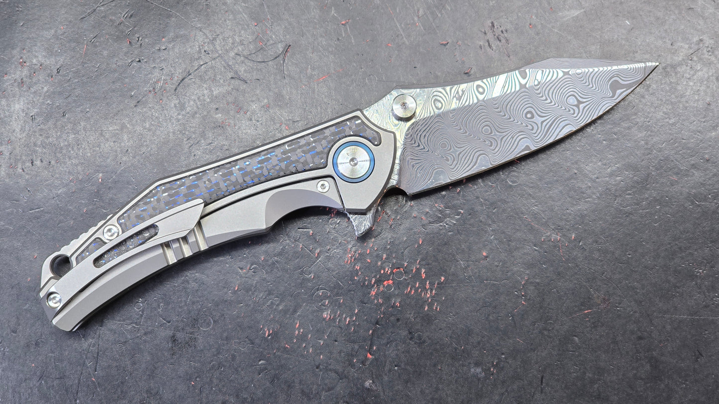 YJGDCN CN028 RIHE Titanium / Carbon Fiber Damascus (NEW)