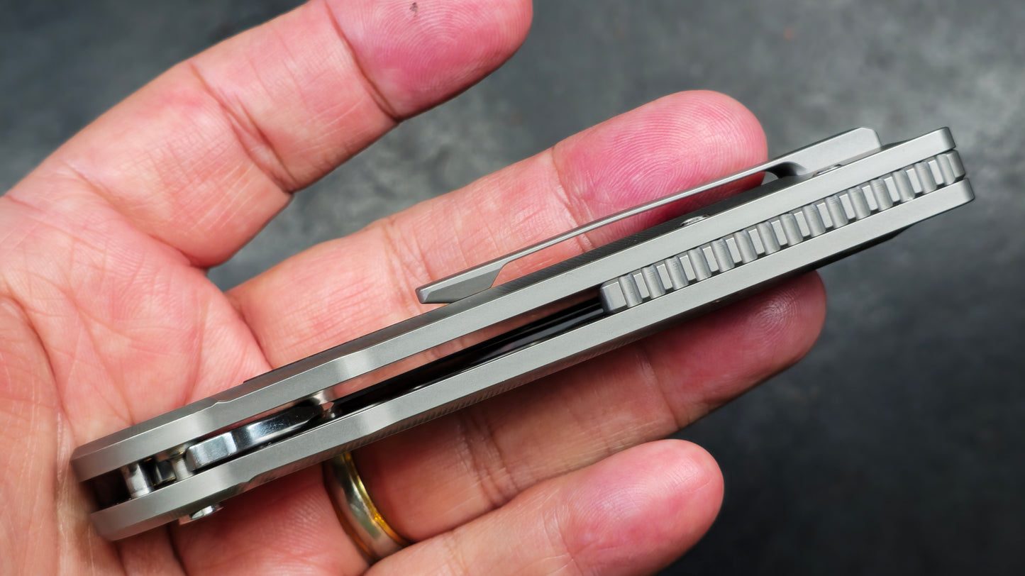 Sixleaf SL-77 Button Lock Titanium Gimascus Insert D2 (NEW)