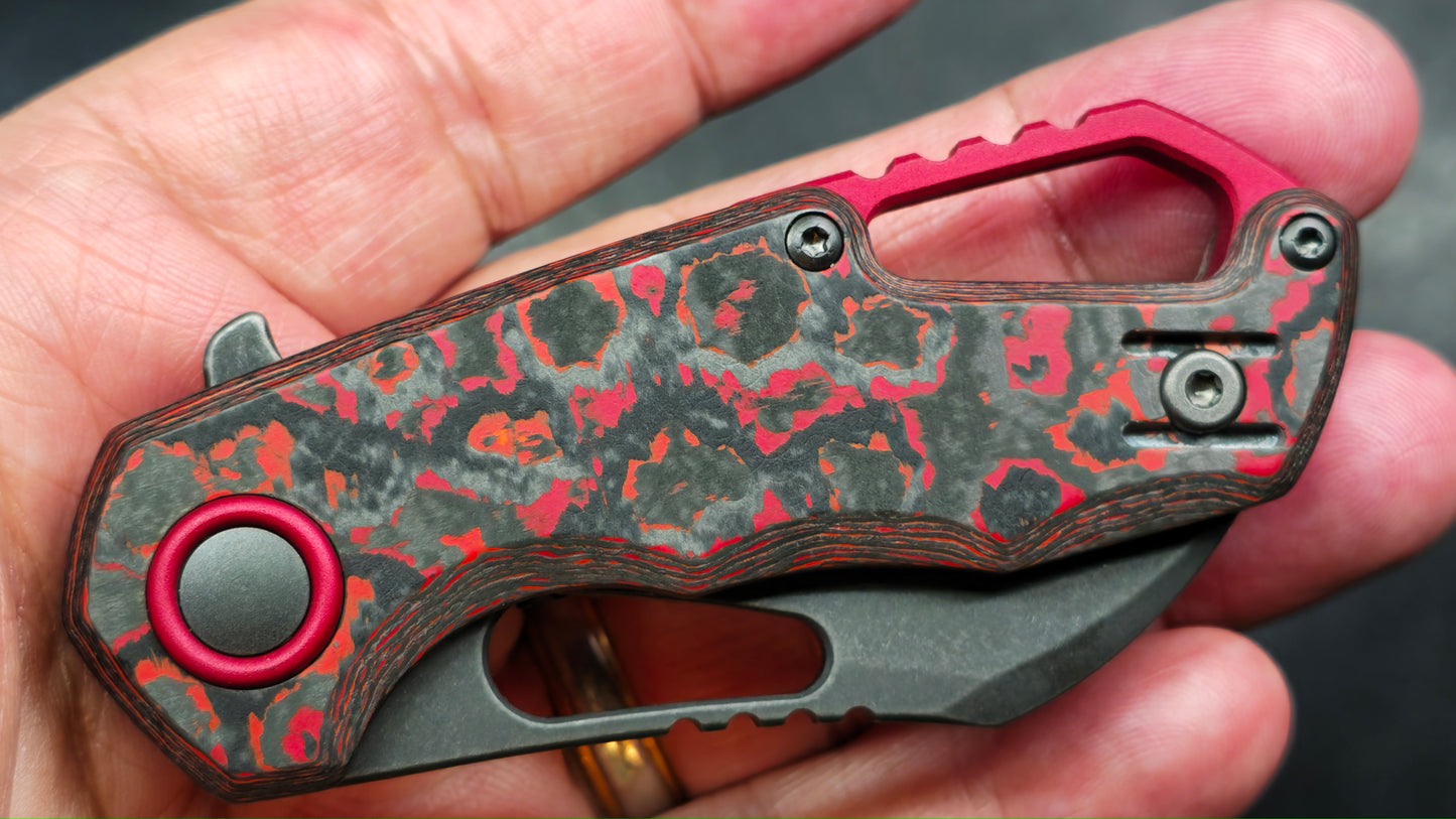 MKM ISONZO Lava Flow Fat Carbon CF Black Stonewash Hawk Bill M390 (NEW)