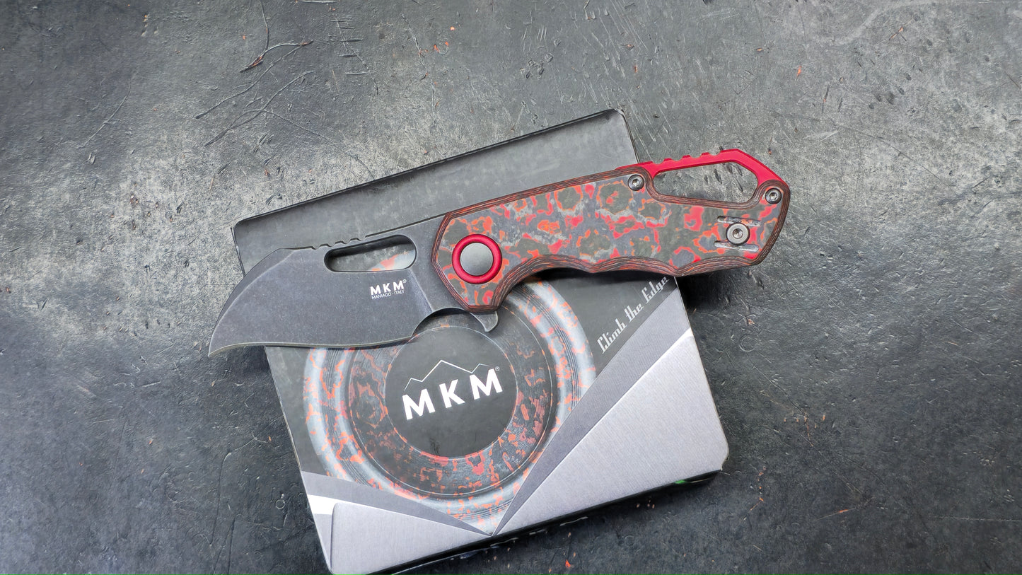 MKM ISONZO Lava Flow Fat Carbon CF Black Stonewash Hawk Bill M390 (NEW)