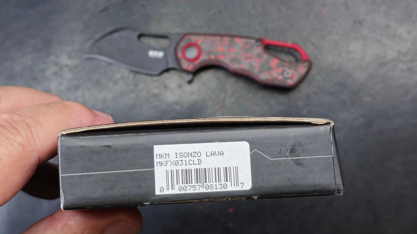 MKM ISONZO Lava Flow Fat Carbon CF Black Stonewash Hawk Bill M390 (NEW)