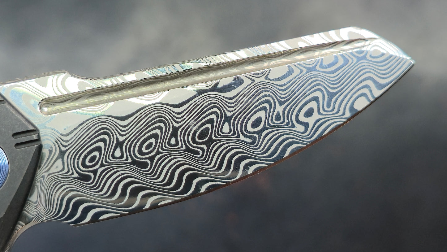 WE Knife Star Hawk Black Titanium Hakkapella Damasteel (NEW)