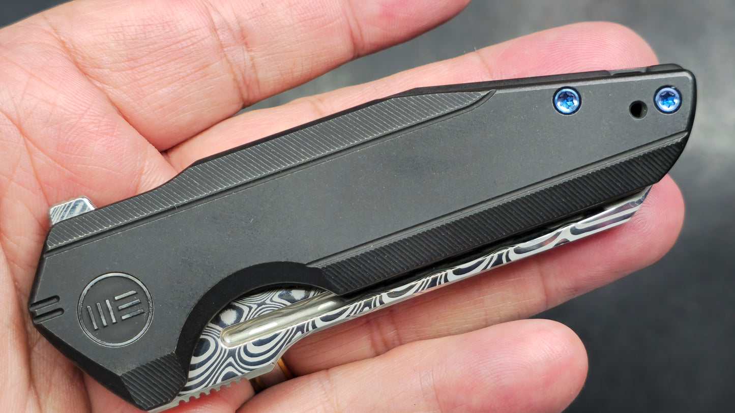 WE Knife Star Hawk Black Titanium Hakkapella Damasteel (NEW)