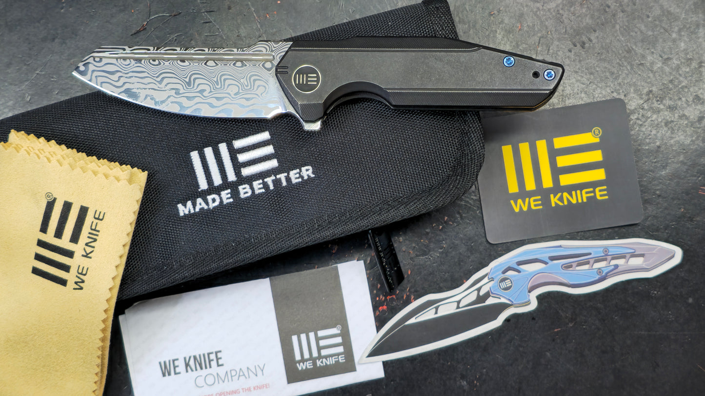 WE Knife Star Hawk Black Titanium Hakkapella Damasteel (NEW)