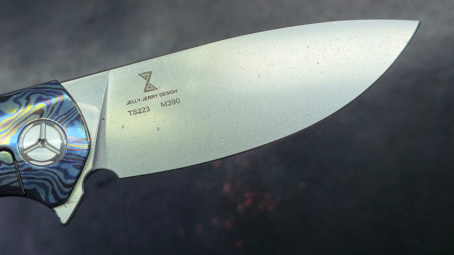TWOSUN TS223 Timascus TITANIUM DAMASCUS HANDLE M390 (NEW)