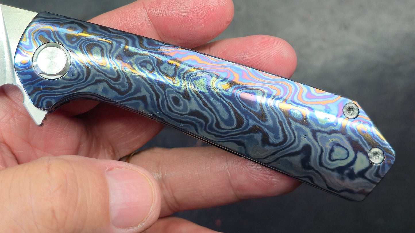 TWOSUN TS223 Timascus TITANIUM DAMASCUS HANDLE M390 (NEW)