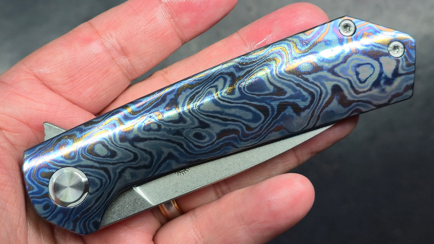 TWOSUN TS223 Timascus TITANIUM DAMASCUS HANDLE M390 (NEW)