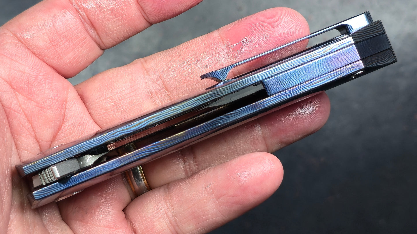 TWOSUN TS223 Timascus TITANIUM DAMASCUS HANDLE M390 (NEW)