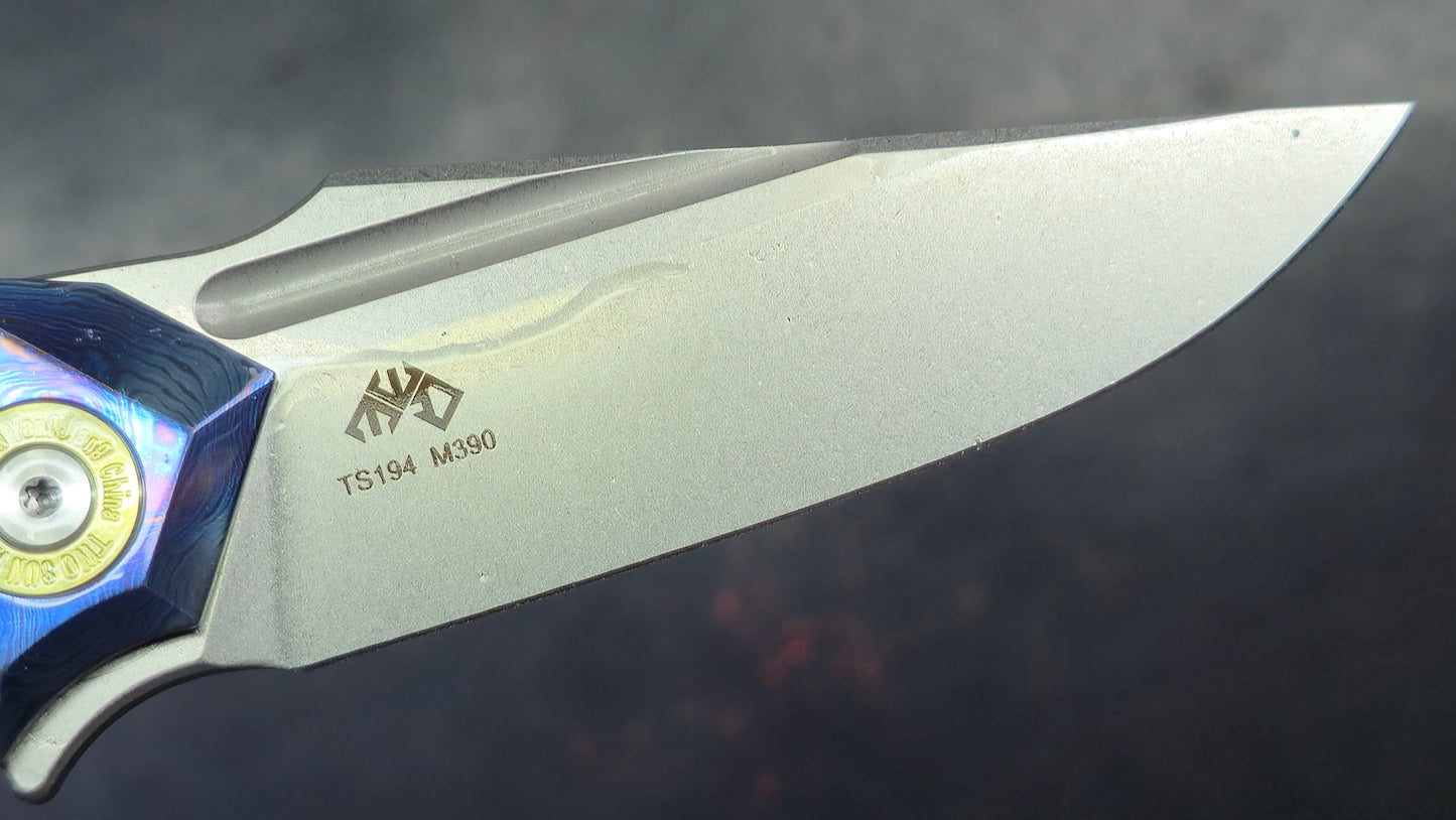 TWOSUN TS194 Timascus TITANIUM DAMASCUS HANDLE M390 (NEW)