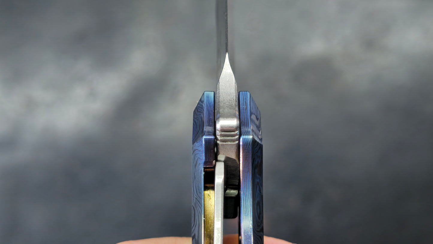 TWOSUN TS194 Timascus TITANIUM DAMASCUS HANDLE M390 (NEW)