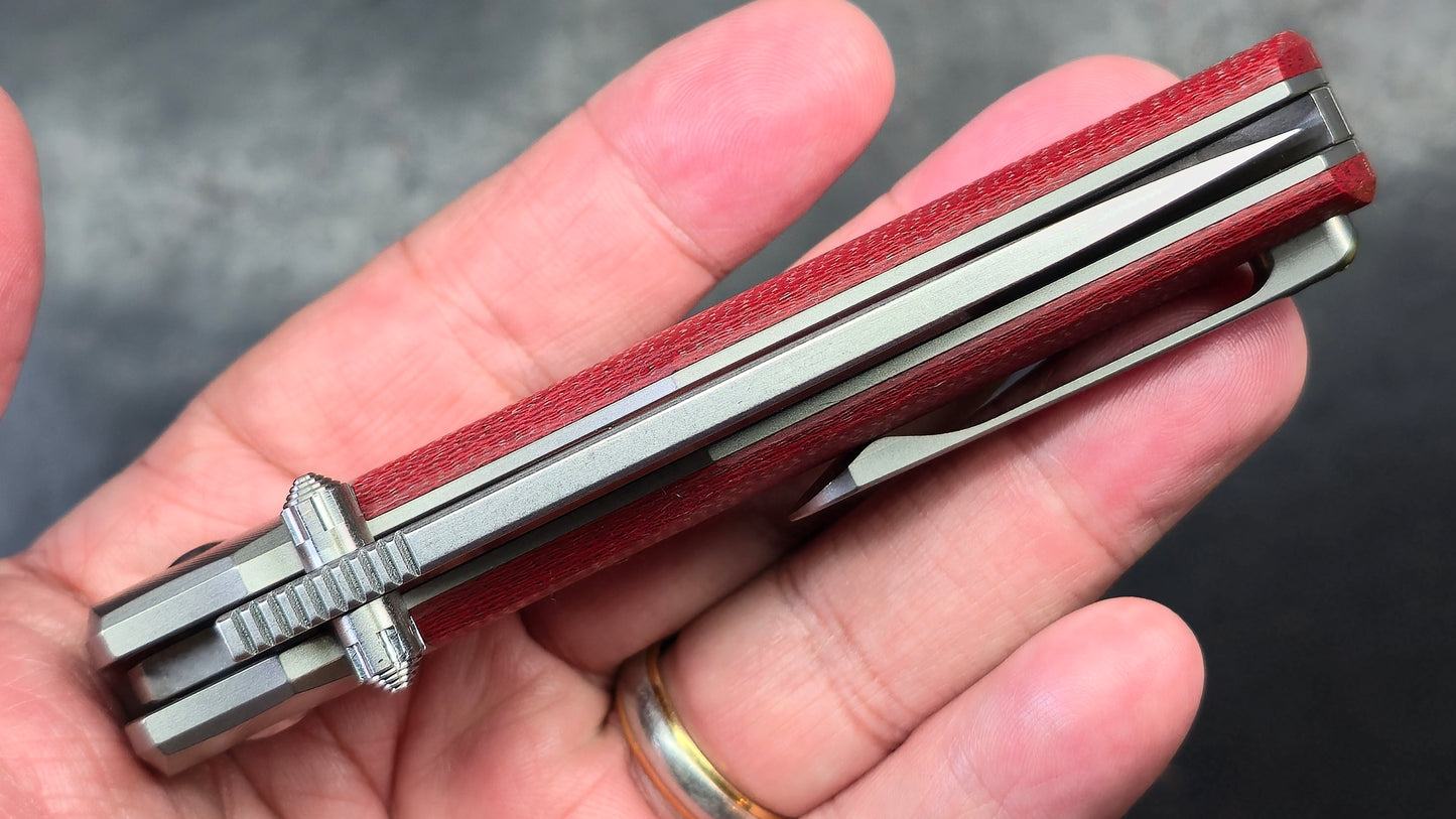 TWOSUN TS433 RED Carbon Fiber / Titanium M390 (NEW)