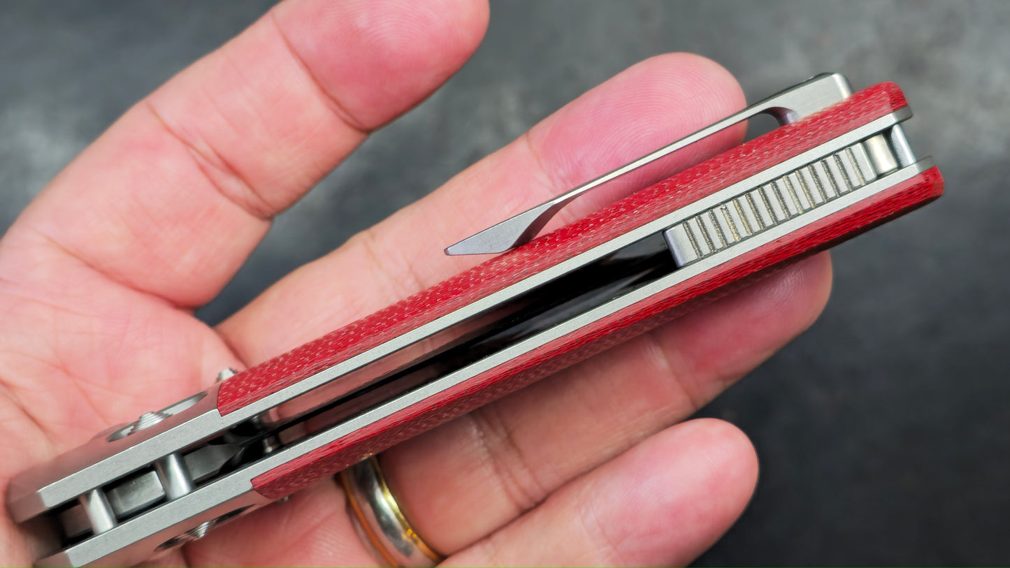 TWOSUN TS433 RED Carbon Fiber / Titanium M390 (NEW)