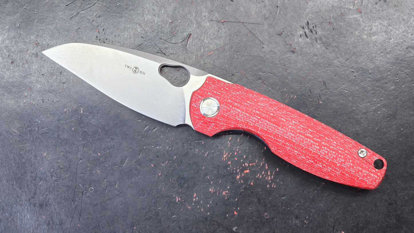 TWOSUN TS129 Red Carbon Fiber / Timascus M390 (NEW)