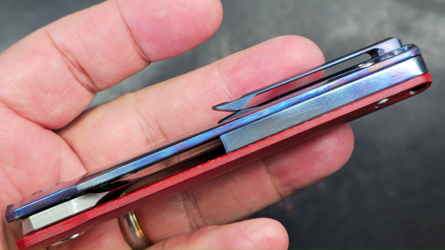 TWOSUN TS129 Red Carbon Fiber / Timascus M390 (NEW)