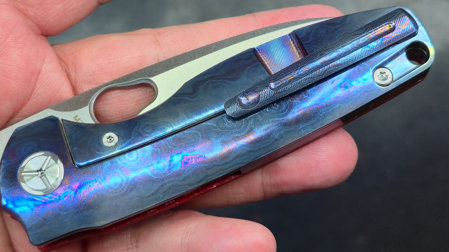 TWOSUN TS129 Red Carbon Fiber / Timascus M390 (NEW)