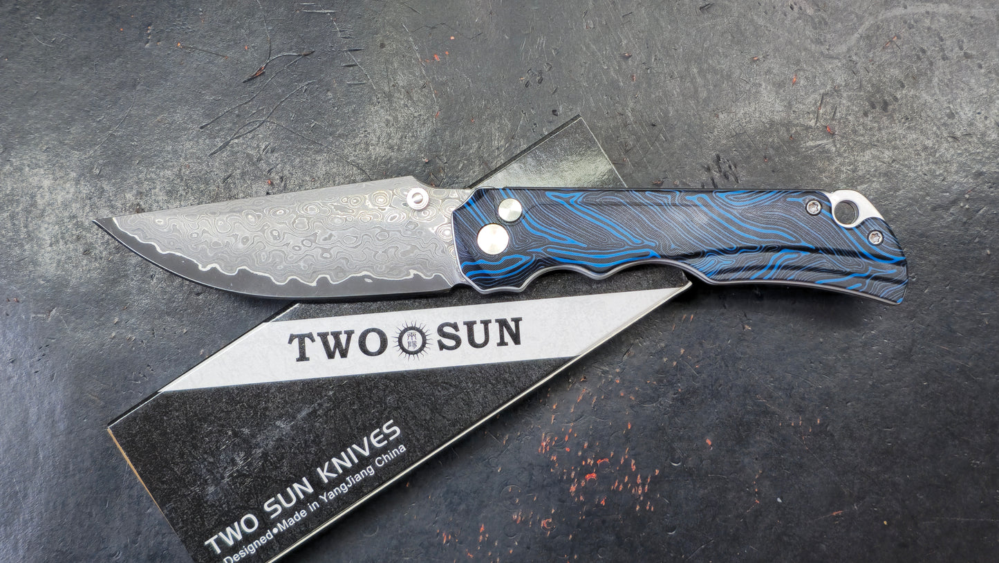 TWOSUN TS598 (FOLDED INTEGRAL) Gimascus handle Dimascus blade (NEW)