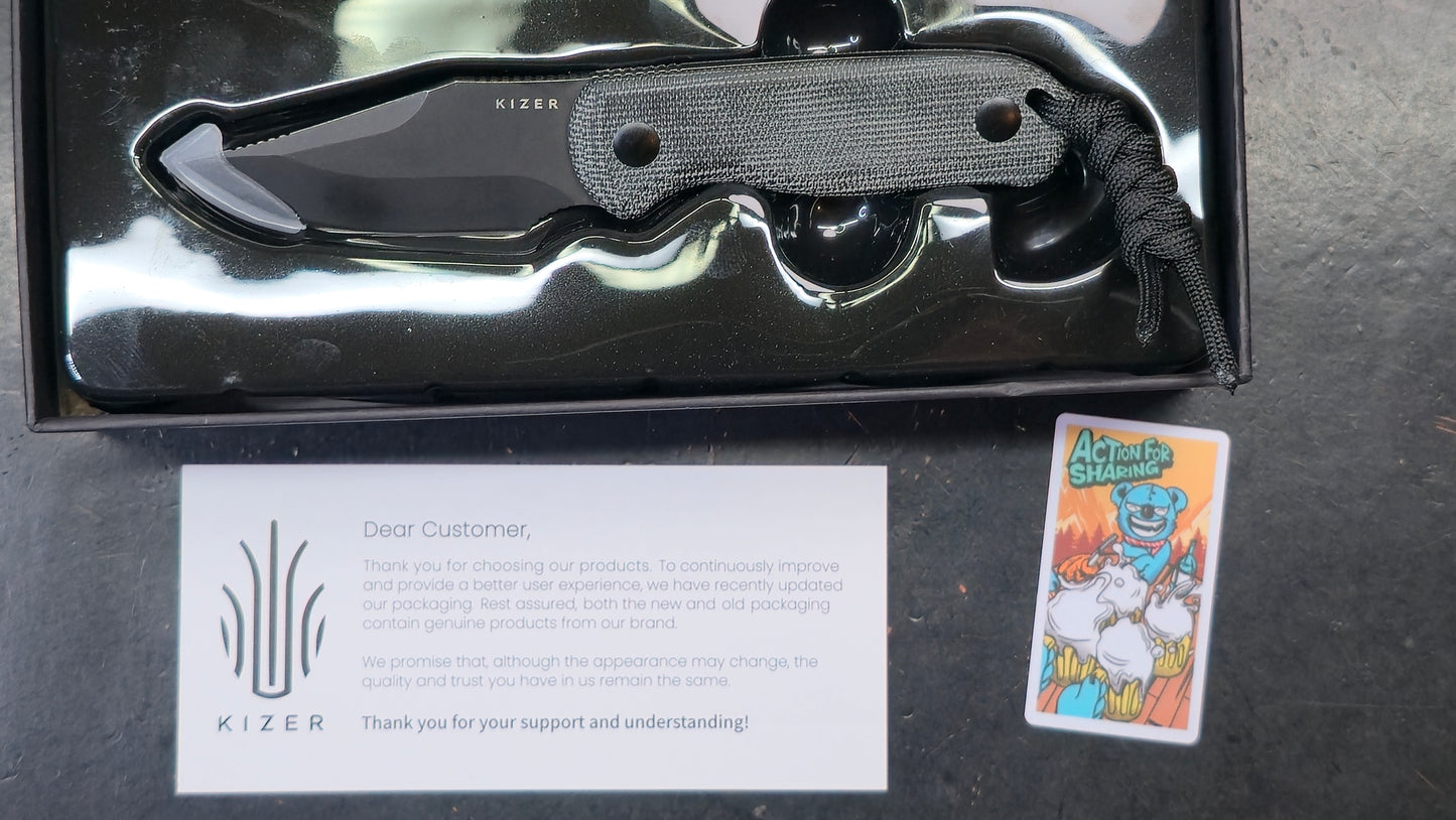 KIZER Drop Bear Fixed Blade Micarta AEB-L (NEW)