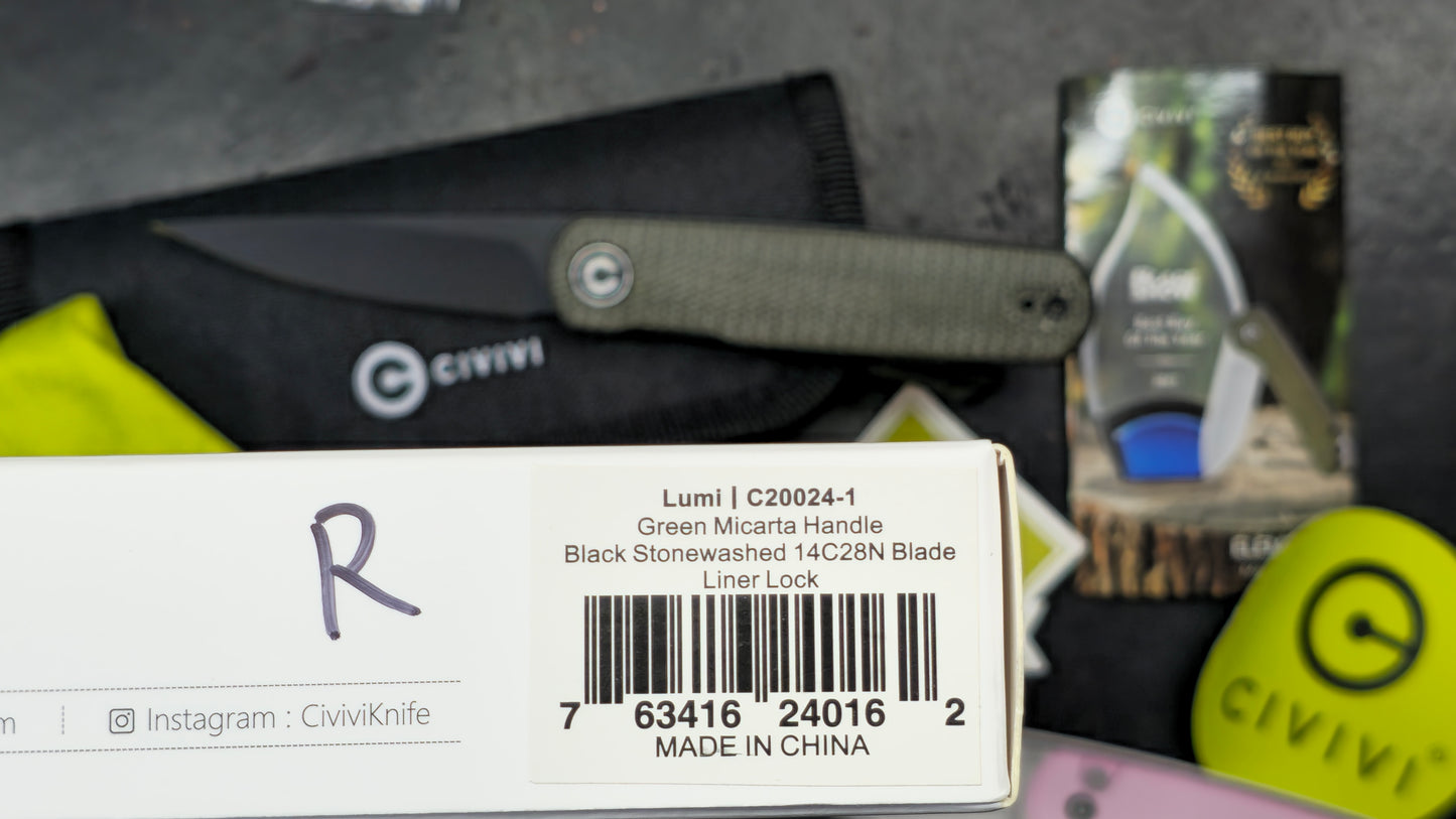 Civivi Lumi Brown Burlap Micarta Handle 14C28N (NEW)