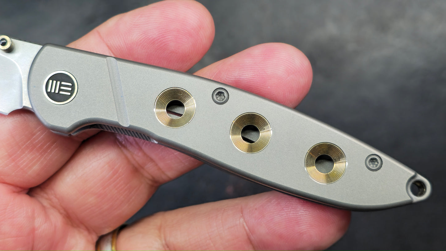 WEKnife Schism Titanium Gold Holes S35VN (NEW)