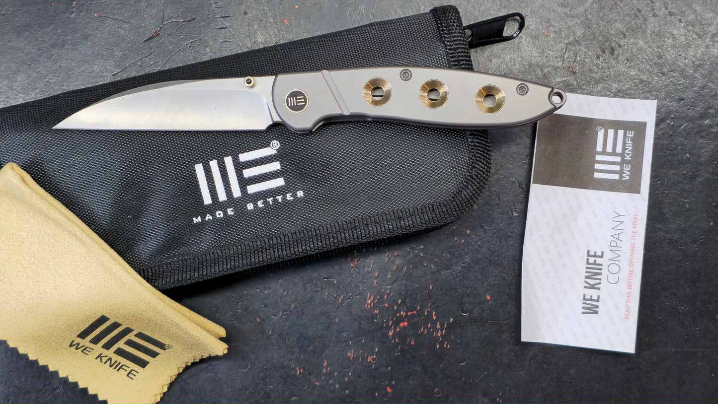 WEKnife Schism Titanium Gold Holes S35VN (NEW)