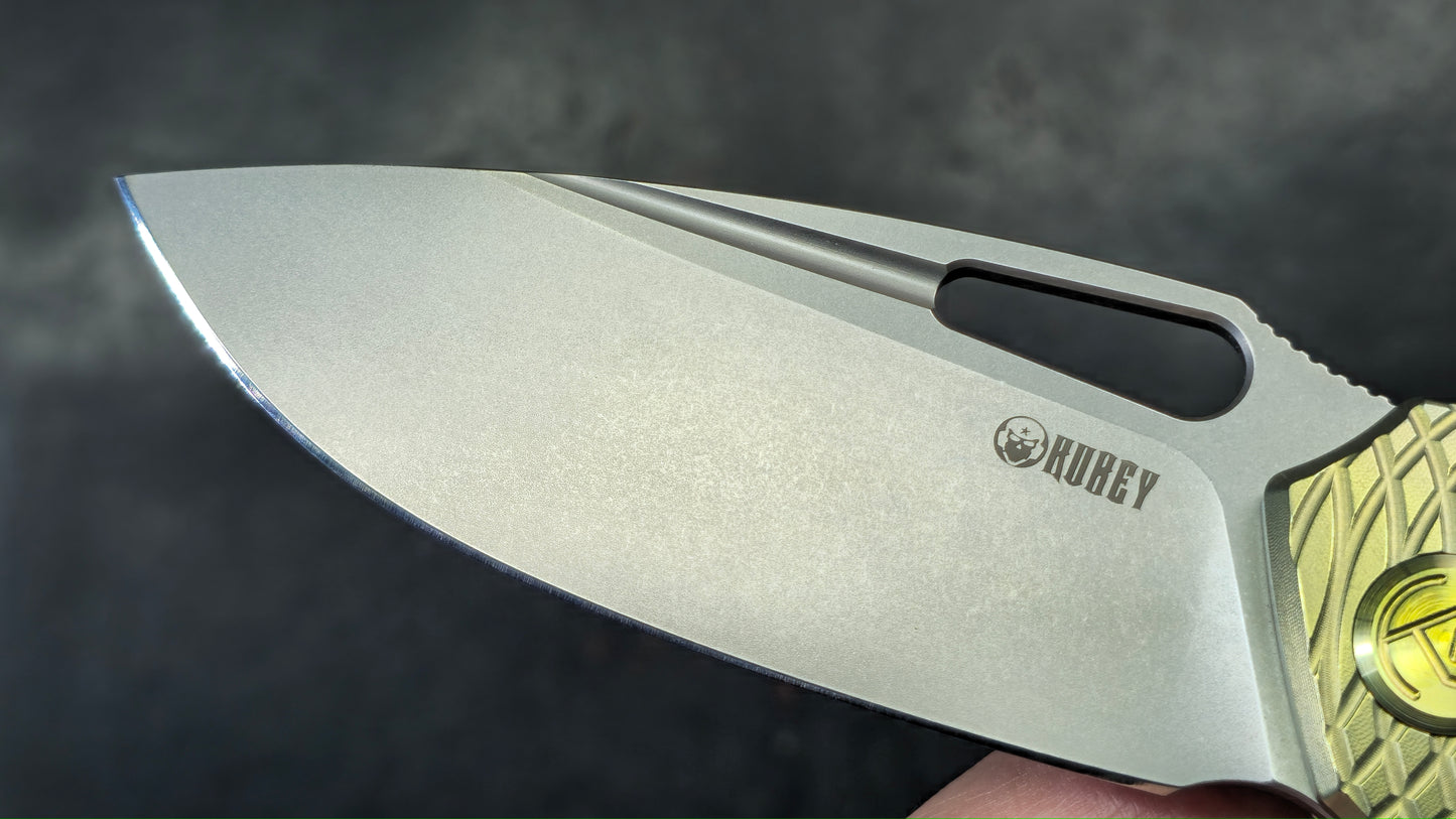 Kubey Tityus Yellow Textured Titanium Handle 14c28n (NEW)