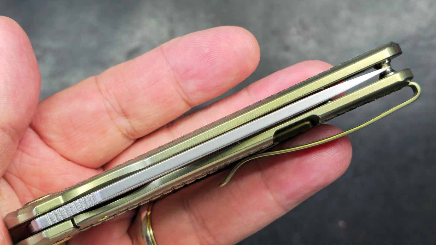 Kubey Tityus Yellow Textured Titanium Handle 14c28n (NEW)
