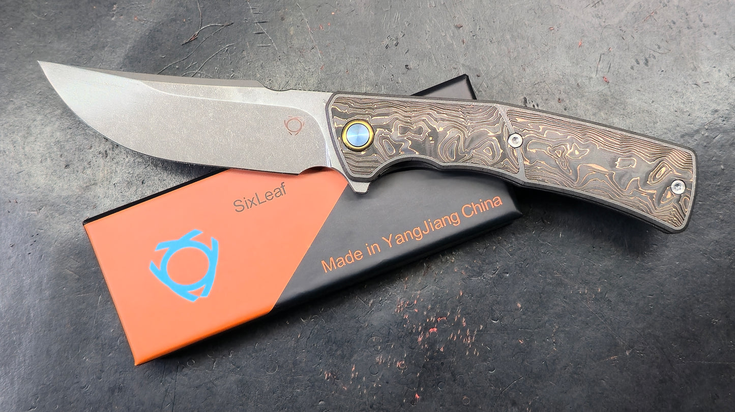 Sixleaf Hero SL-30-Sand Titanium CF M390 (NEW)
