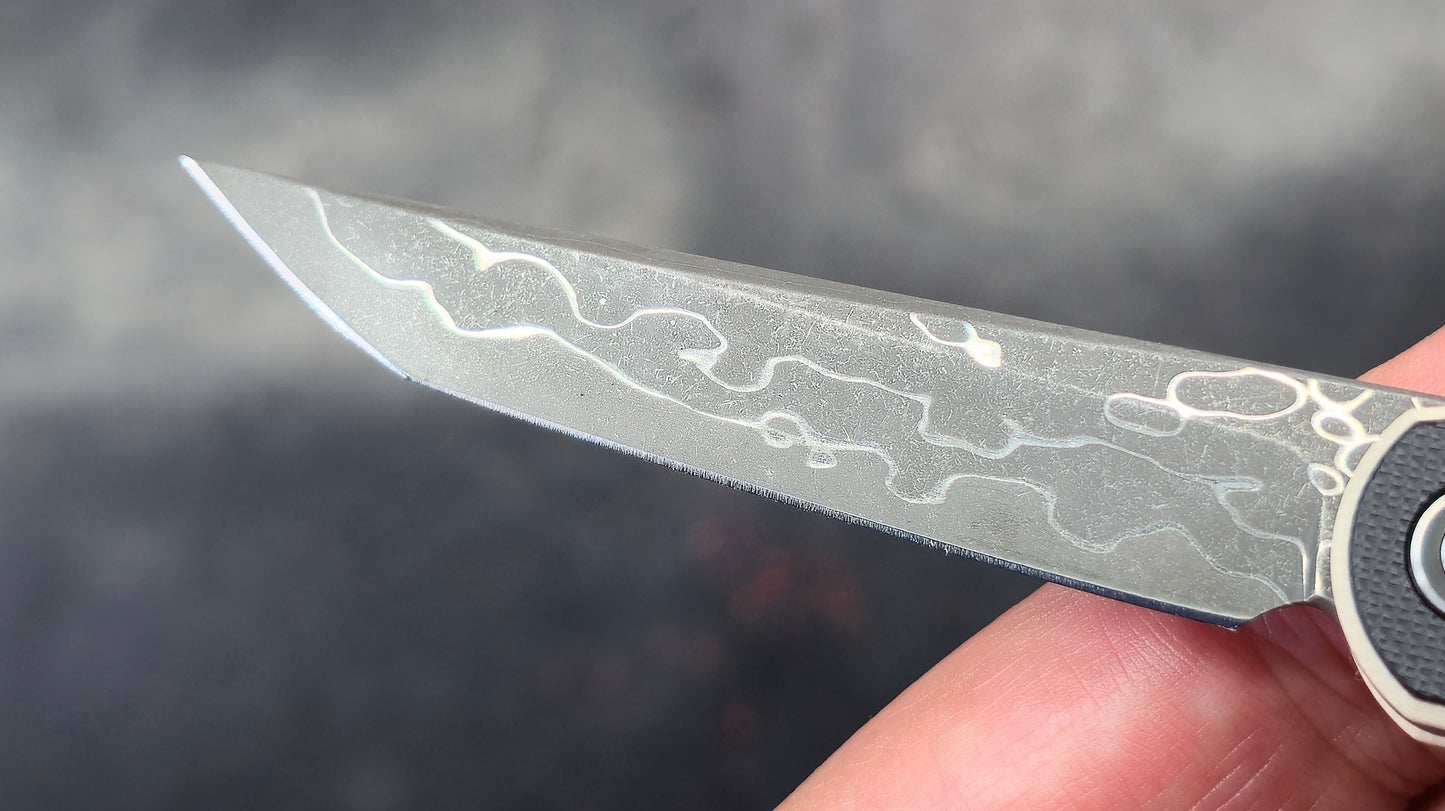 Civivi KwaiQ Ivory/Black G10 Handle Damascus Tanto (NEW)